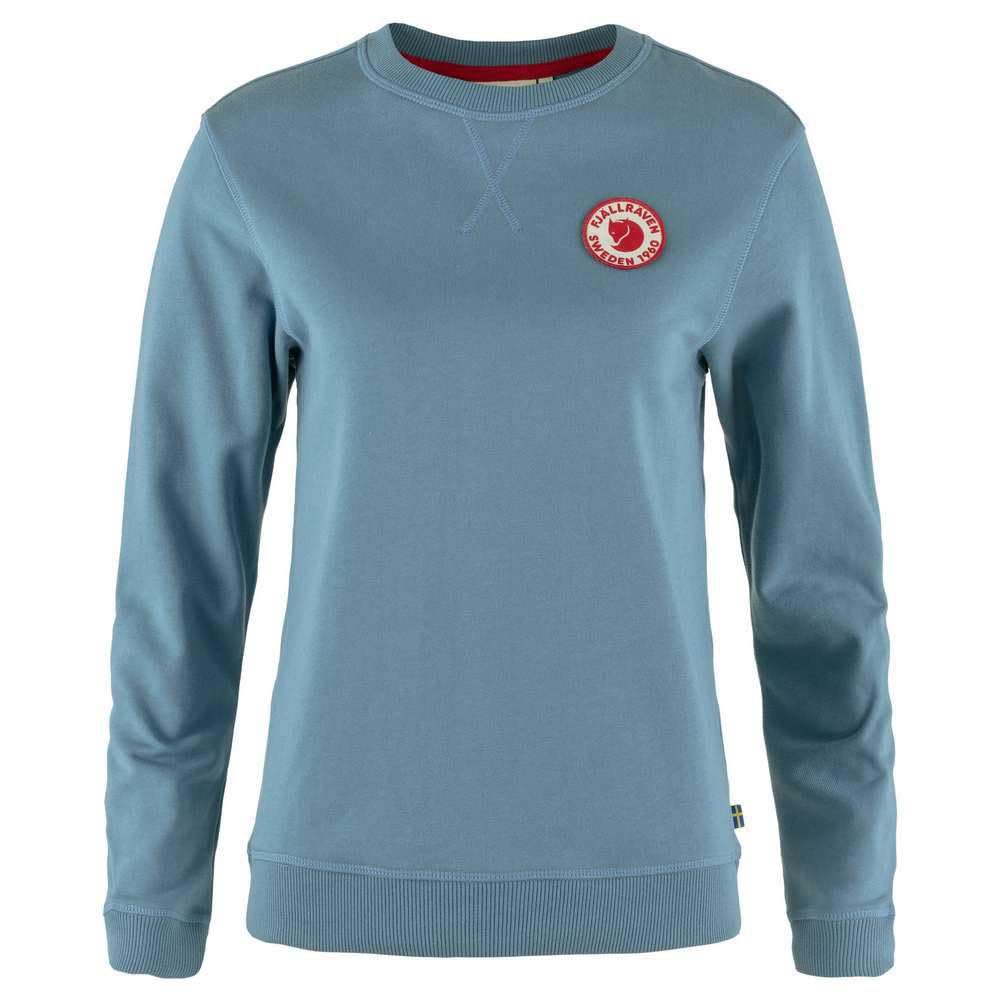 Fjallraven 87230-543 1960 Logo Badge Sweater W Sweatshirt Women's Dawn Blue Size XS