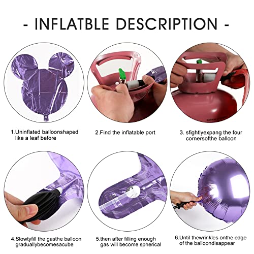 8 Pcs 4 Pink 4 Purple Mouse Head Foil Balloons Aluminum Mylar Helium For Birthday Baby Shower Oh Twoodles Themed Party Decoration (24", 4 Pink 4 Purple) #TOP4
