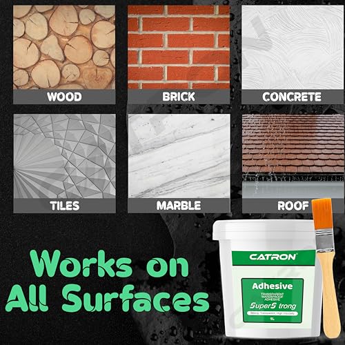 Image of Catron Transparent Waterproof Glue for Leakage, Epoxy Resin floor paint, Crack Seal Waterproofing Agent for Roof, Walls, Tiles Solution, Indoor and Outdoor Super Strong Adhesive Sealant (1 Kg /Litre)