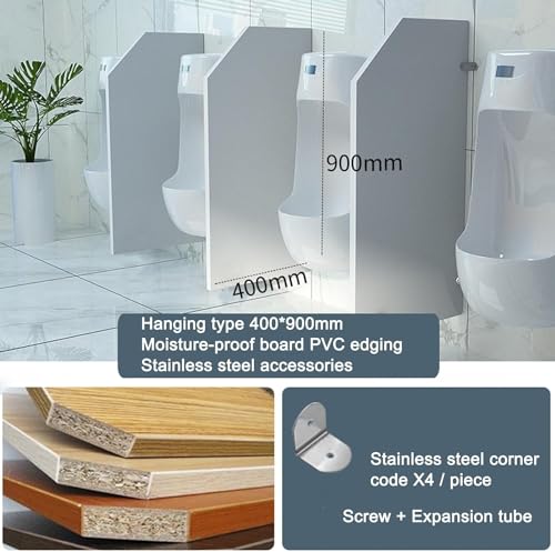 Separador de baño impermeable con madera tratada y extensión de protección para urinario de pie 3