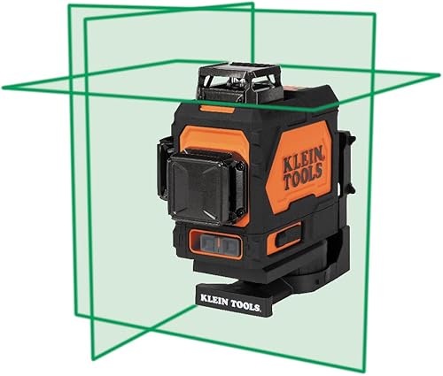 Klein Tools Nivel láser autonivelante 93PLL con planos verdes brillantes de 3 x 360 grados, batería recargable, montaje magnético