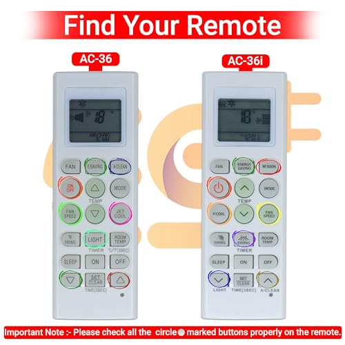Image of Electronic Spices AC Remote | Compatible with LGAC (Model AC-36) with AAA Batteries