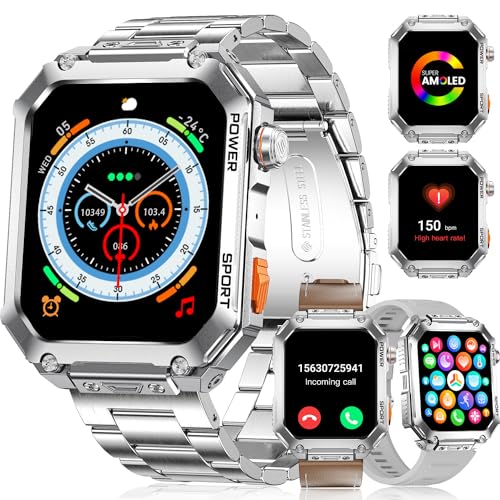 Montre intelligente militaire 2026 LIGE pour hommes, écran 1.96" HD, batterie 500mAh, 100+ modes sport, IP68