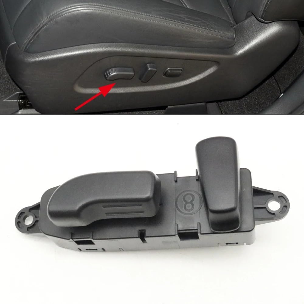 Modulo Regolazione Sedile Interruttore di regolazione del sedile elettrico lato passeggero lato guida anteriore LHD con pulsante manopola adatto per Nissan Pulsante Angolo Sedile(1 Set L and 1 Set R)