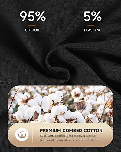 Puliou Period Underwear For Women Menstrual Panties Teens High Waisted Cotton Postpartum 3 Pack Black #TOP4