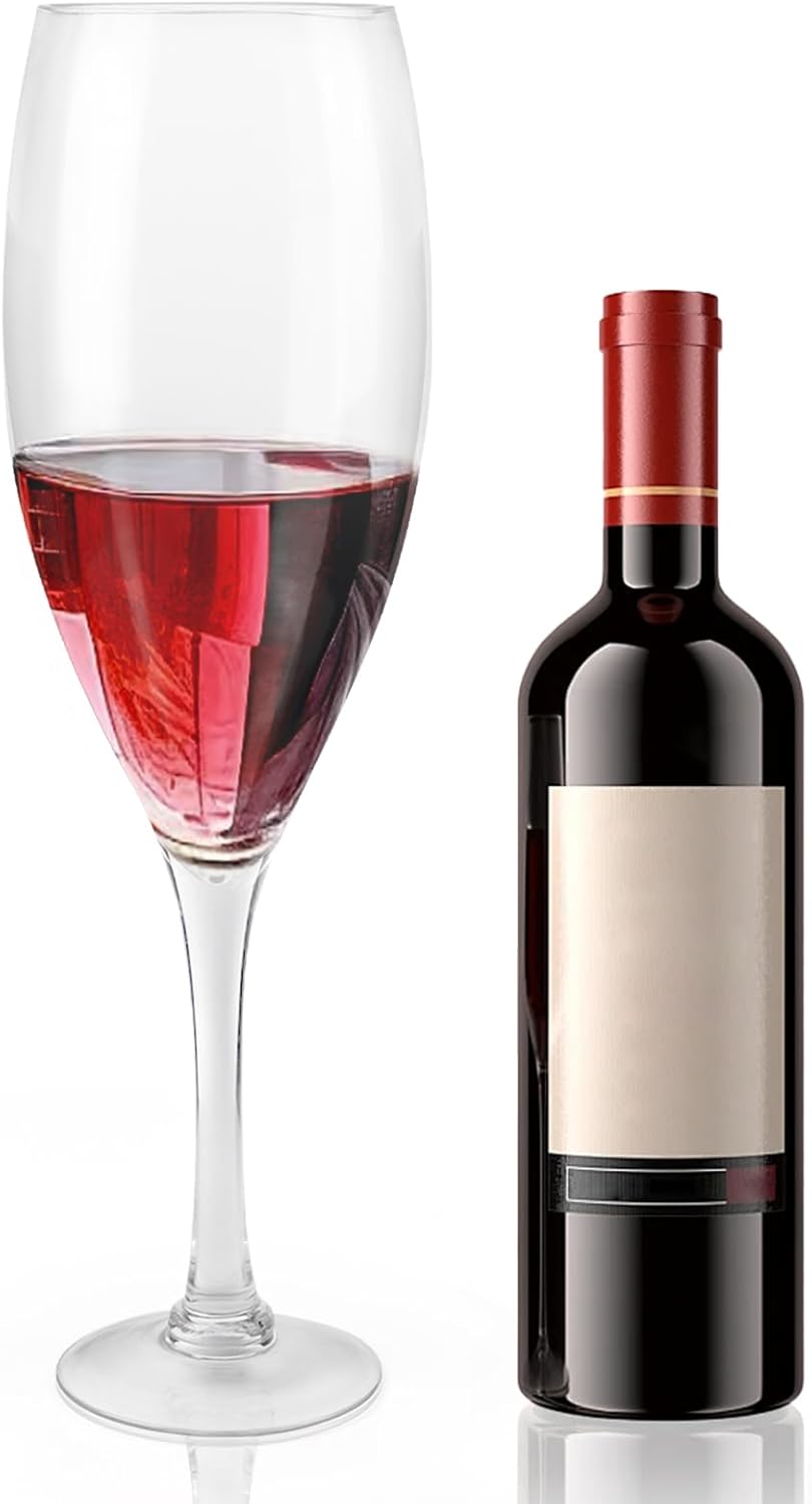 Extra Large Wine Glass, Hand-Blown Giant Wine Glasses,Oversized Crystal Stemware Wine Glasses for Red and White Wine with Stem Gift Ideas for Women,Men,Anniversary,Christmas,Birthday (3L)