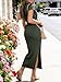 ANRABESS Womens Summer Maxi Dress Casual Crew Neck Tie Waist Split Wrinkle-Free Fit Long Fashion Vacation Dresses 2026 Spring Army Green Large