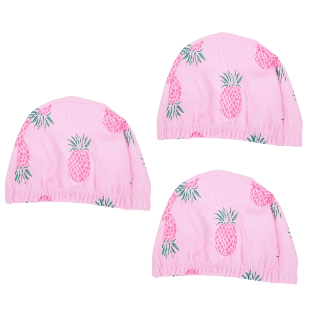 BESTonZON 3 Series Gorro De Natación Infantil con Diseño De Piña Gorro Flexible Y Transpirable para Piscina Y Natación Cómodo Y Seguro para Cabello 2 Piezas X 3