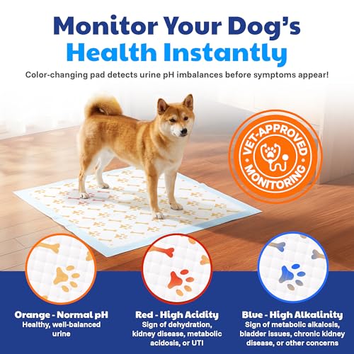 Image of American Kennel Club Advanced Puppy Pads with Color-Changing Health+ Indicator and Ultra Absorbent Quick Dry Gel - 22''x22'' Leakproof Training Pads for Dogs - Fresh Scented - 100 Count