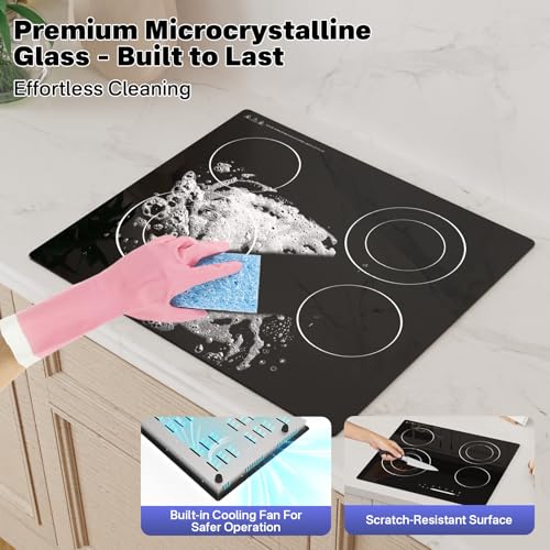 GRACEALL 4 Burner Infrared Hob, 60CM Electric Cooktop - Image 7