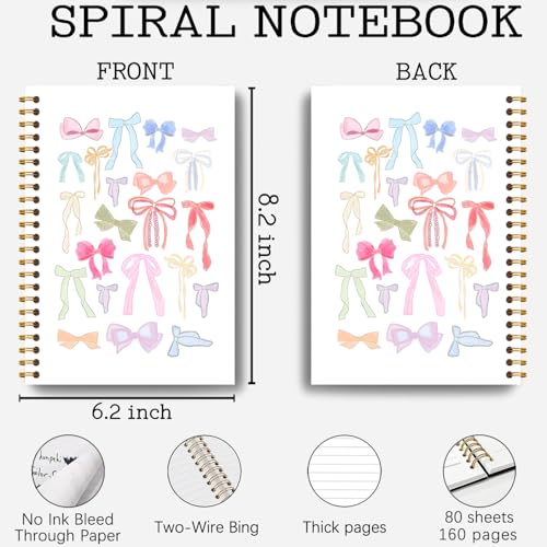 Carnet de notes coloré avec nœuds de qualité supérieure, reliure spirale chic - 2