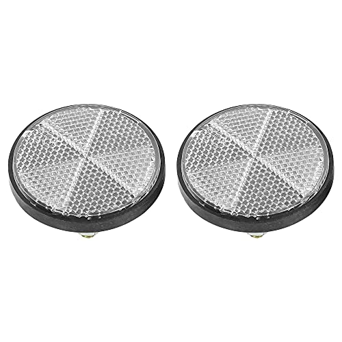 Image of F FIERCE CYCLE Pair M6x1.0 White Plastic Universal Screw Mount Reflective Warning Reflector for Motorcycle Bike