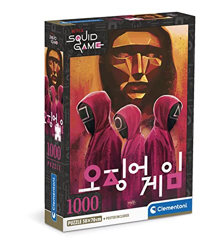 Clementoni - Squid Game Game-1000 Teile für Erwachsene, Netflix-Puzzle, Made in Italy, Mehrfarbig, 39715