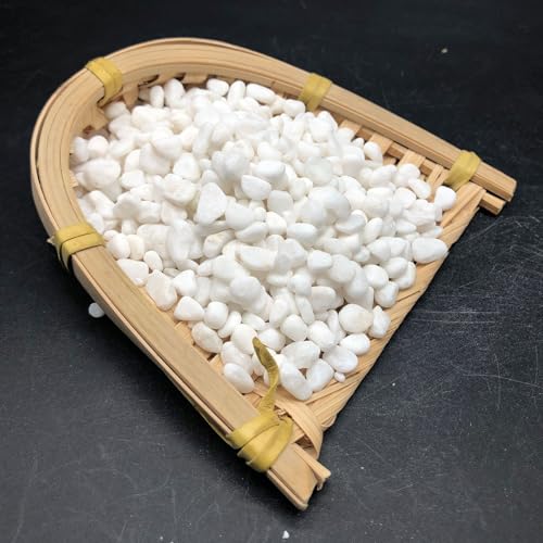 1kg Weiße Zierkiesel 6-9mm – Natursteine für Garten, Vasen & Grabdeko (Dekosteine, Pflanztopf-Füllung)