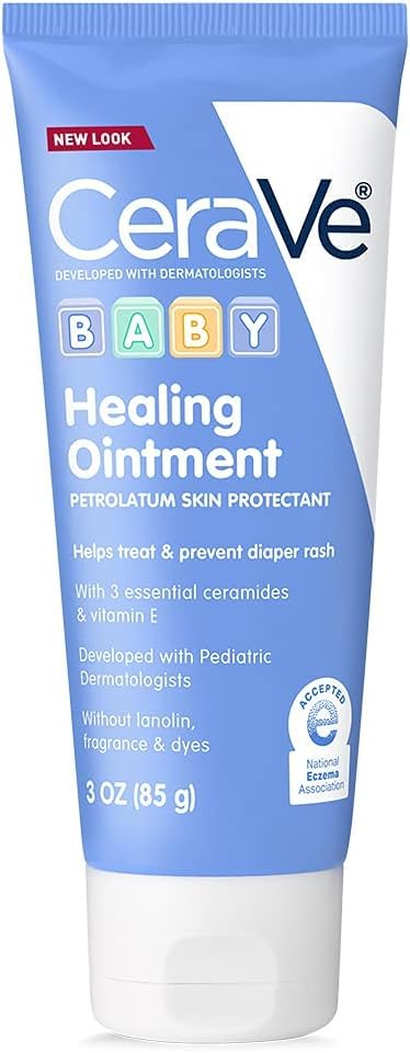 Image of CeraVe Diaper Rash Cream, Baby Healing Ointment for Extra Dry, Cracked Skin, Diaper Cream with Ceramides & Vitamin E, Lanolin, Fragrance, Paraben, Dye, Phthalates & Sulfate Free, 3 Ounce (Pack of 12)
