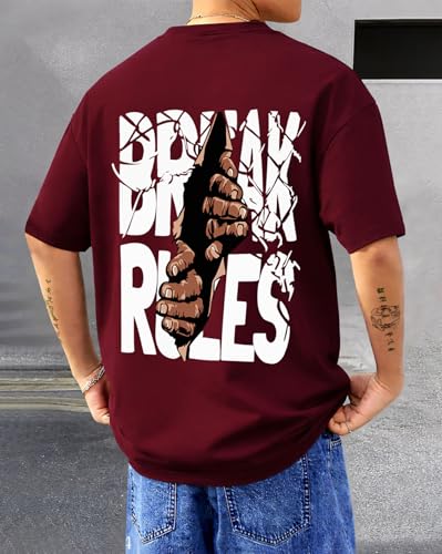 Image of AUSK Oversized T-Shirts || Printed Loose Fit Half Sleeve Tshirt for Mens