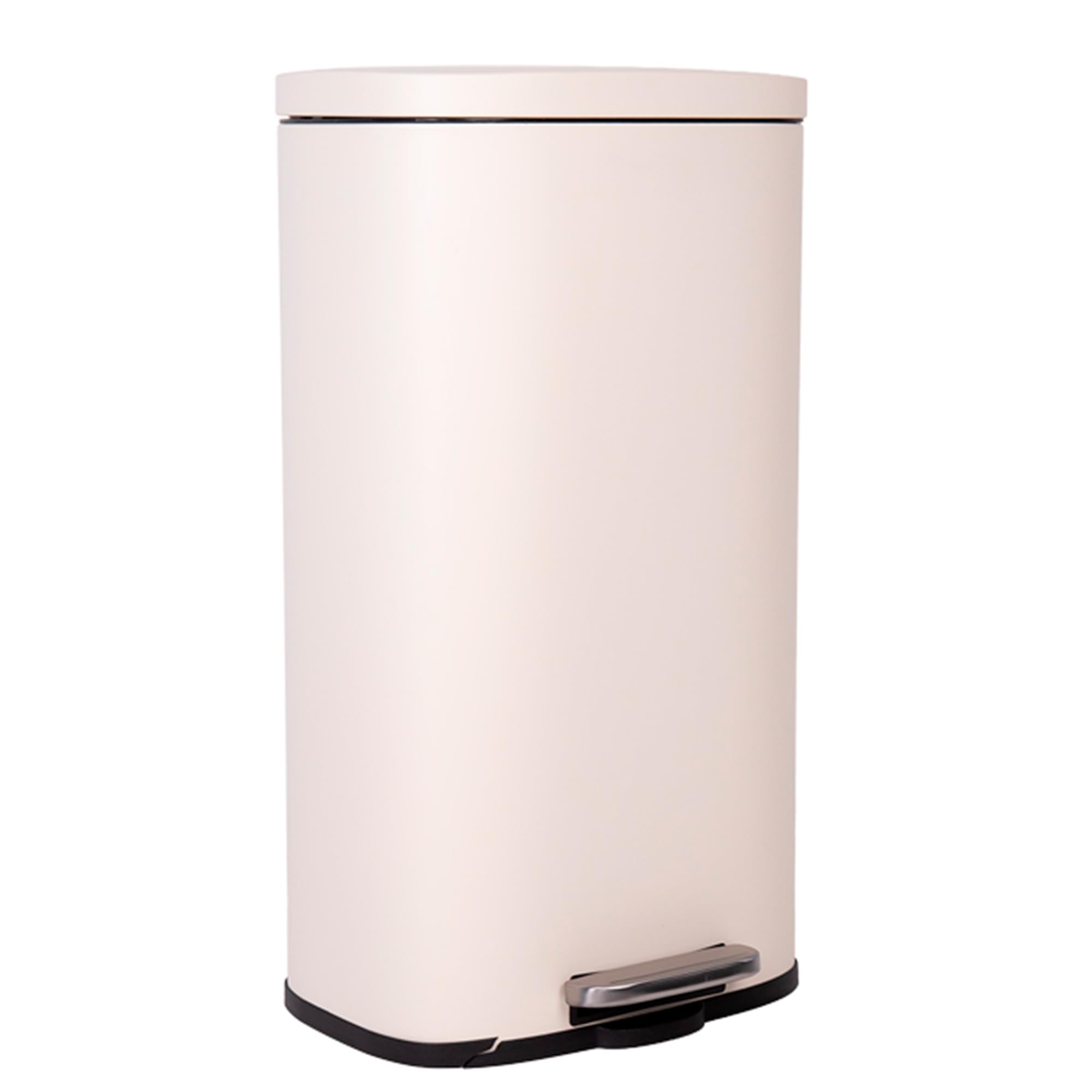 Cofan Cubo de Basura Beige con Pedal 5, 20 o 30 Litros, Cubo Interior, Papelera Metálica, Recubrimiento Antihuellas, Cierre Suave (1, Beige, 30 L)