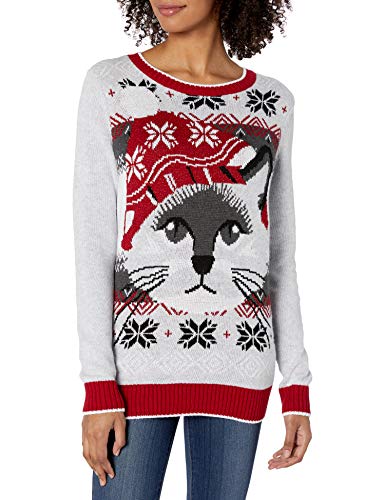 Ugly Christmas Sweater Company Women's Light-up Cat Face