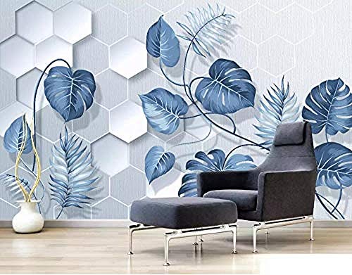 Dipinto a mano Foglie di piante tropicali blu