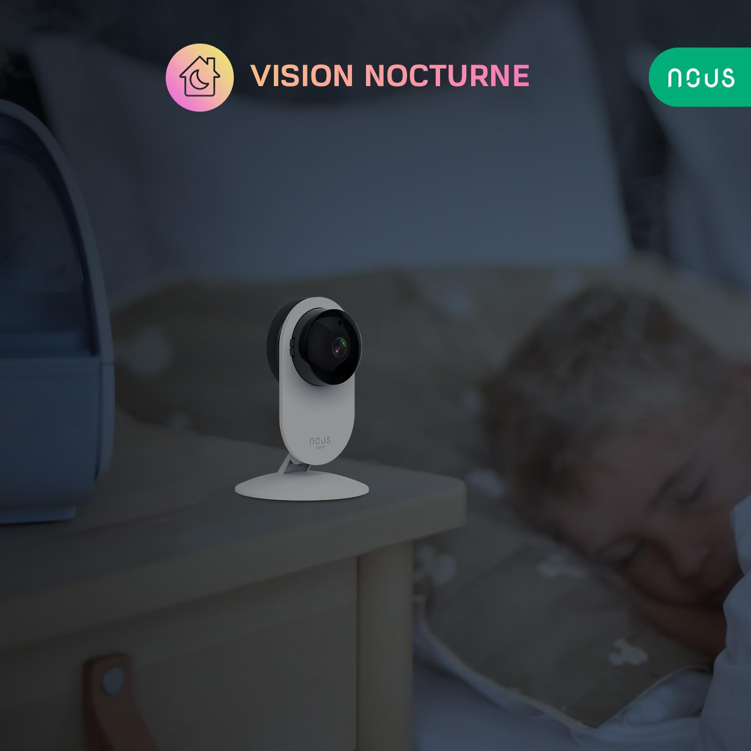 Kamera NOUS W3 WiFi, kamera dla psa, kamera dla dziecka, kamery do monitoringu, wewnętrzna kamera do monitoringu Wi-Fi, kamera dla zwierząt z aplikacją, kamera dla kota, Tya Smart Life