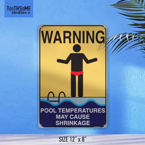 Cartel humorístico para piscina de aluminio 12x8 pulgadas miniatura 3