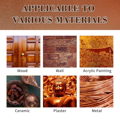 Image of 80ml Metallic Copper Acrylic Paint with 1 Brushes,Copper Paint for Art, Hand-crafts, Non-Toxic, Non-Fading for Canvas, Wood, Fabric, Ceramic, Stone Craft Supplies