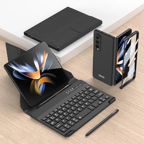JZCZMCE Keyboard Case for Samsung Galaxy Z Fold 6, Magnetic Detachable Wireless Keyboard with S Pen Holder [Keyboard + Case + Capacitive Pen],Black 1