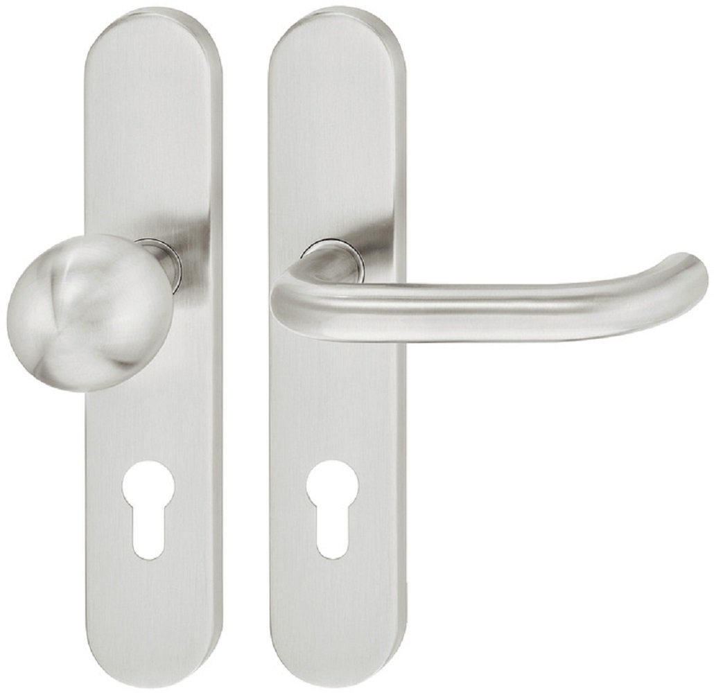 JUVA® Diseño manija de puerta acero inoxidable manillas – Tirador de puerta sobre placa larga para puertas de habitaciones – ldh-3 2170 | BB – Multicolor Barba | Acero Inoxidable Cepillado Mate