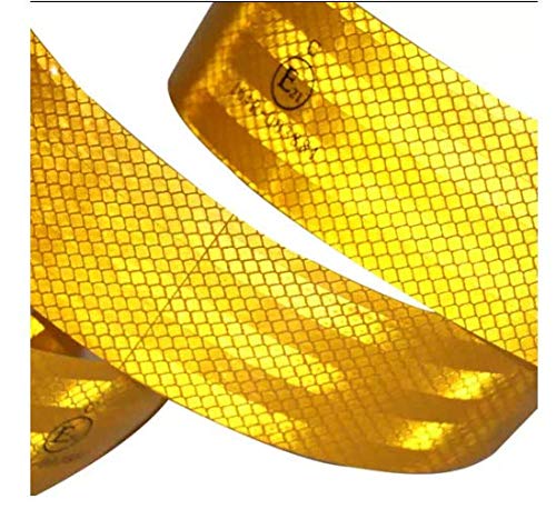 Retro Reflective Conspicuity Tape 1 Roll (165 feet x 2 inch Yellow) E21 High Intensity