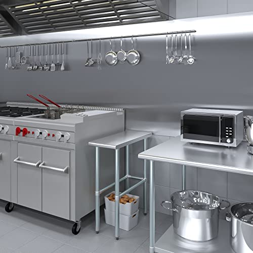 Image of AmGood Stainless Steel Work Table Open Base | Metal Work Bench (Stainless Steel Table Open Base, 12 inch Long x 30 inch Deep)