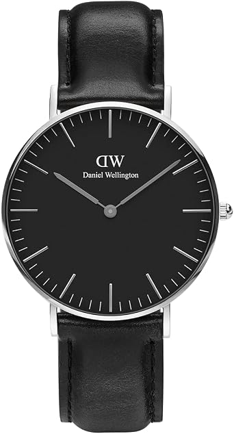 Daniel Wellington Classic Sheffield Orologio Unisex Adulto, 36mm, in Pelle,  Nero/Argento : Amazon.it: Orologi