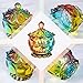 Joeyan 6 oz Colorful Embossed Glass Jars with Lid - Crystal Glass Candy Dishes - Iridescent Candy Jars Jewelry Box for Wedding, Party, Buffet Decorative