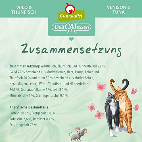 GranataPet DeliCatessen Wild & Thunfisch, Nassfutter für Katzen, Katzenfutter für Feinschmecker, Futter ohne Getreide & ohne Zuckerzusätze… – Ansicht 4