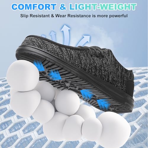 Image of VikoViren Slip On Steel Toe Shoes Men Loafers Safety Work Sneakers | Non Slip, Puncture Proof, Lightweight, Comfortable, Breathable, Indestructible Loafers Construction Shoes, Tennis, Casual