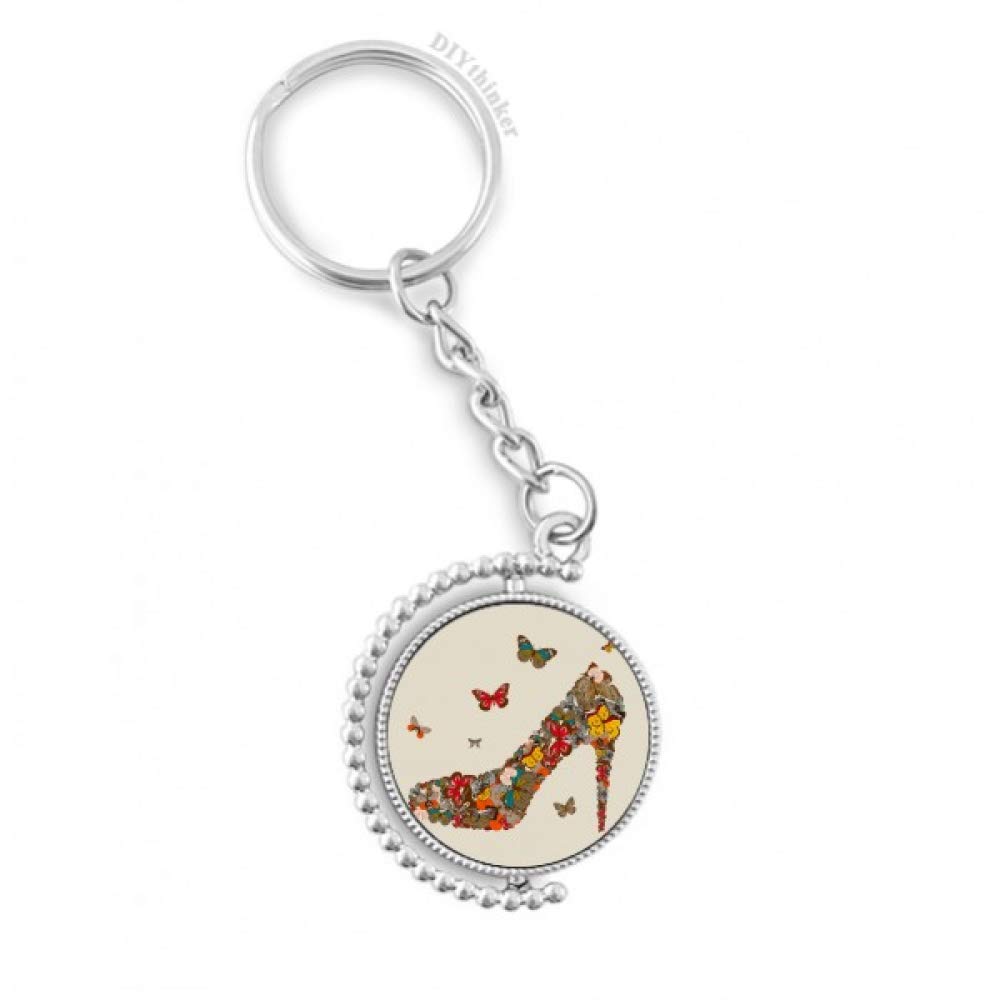 Porte-clefs rotatif papillon et talons hauts multicolore DIYthinker 3 x 9 cm