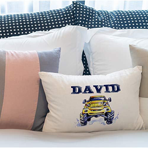 Personalized Decorative Toddler Bed Pillowcase - Custom Decoration Baby Crib Pillow Covers For Sleeping - Customized Kid Organic Soft Cotton For Nursery, Children's Room - Car Truck Design 20X26 - C02 #TOP4