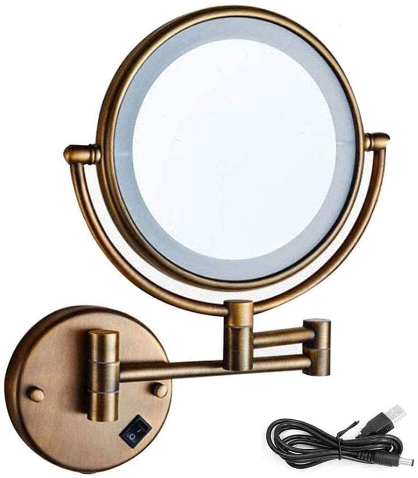 Miroir de maquillage pivotant double face 8 pouces en acier durable