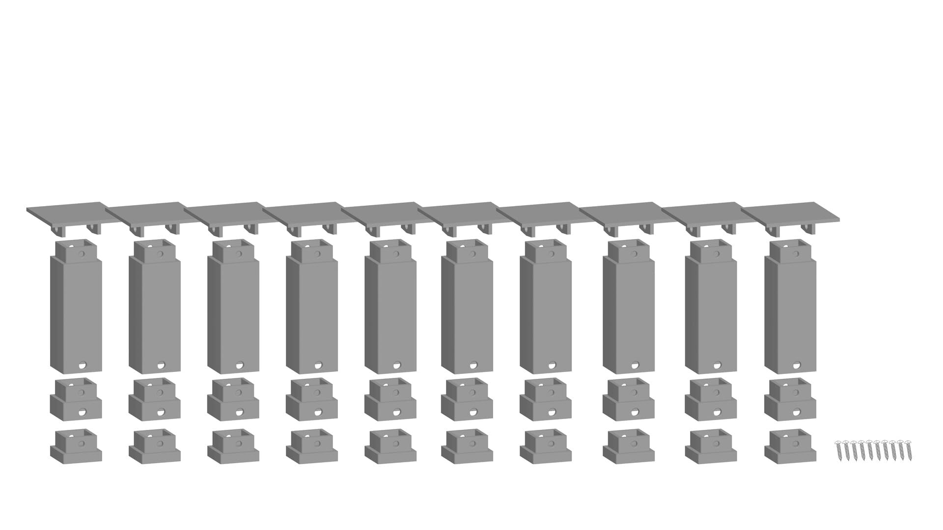 NOCH Easy Track Bottom Pillar Set 10 Pillars 63.25mm Height for Model Railway Suitable for H0 TT N