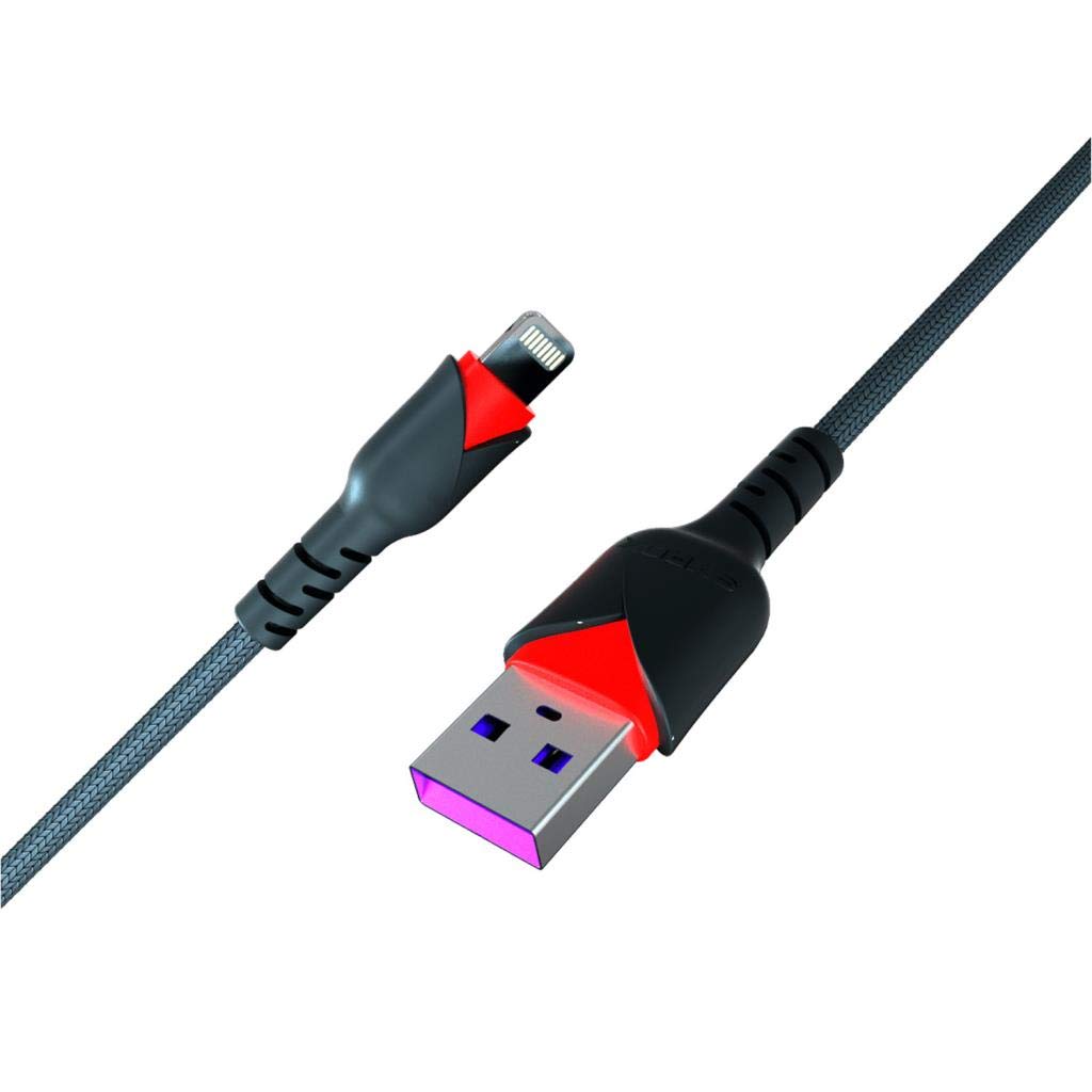 SYROX C93 2.0 MAH İPH 1 MT GÜL DESENLİ KABLO Araç Şarjı, Siyah