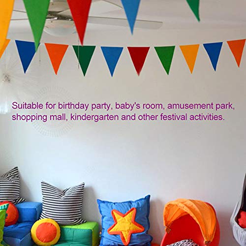 Ajcoflt 12 Bandeiras de Feltro Bandeirinha Tecido Bandeirola Multi-Colorido Triângulo Bandeiras Band