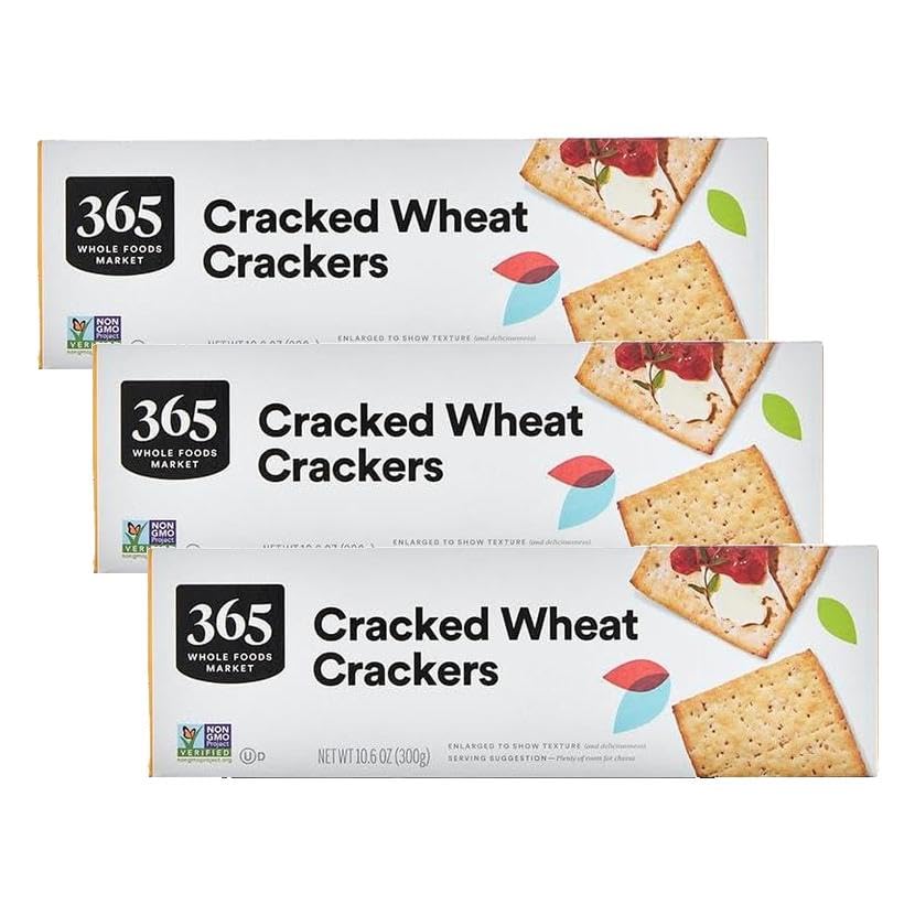 365 by Whole Foods Market, Cracked Wheat Crackers, 10.6 OZ (Pack of 3) image 3