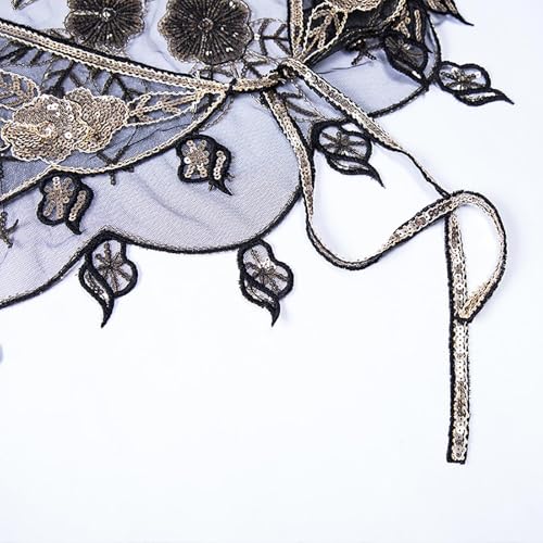 HGps8w Women's 1920s Flapper Shawl, Luxury Sequin Beaded Shawls and Wraps for Evening Dresses/Formal Party/Wedding4