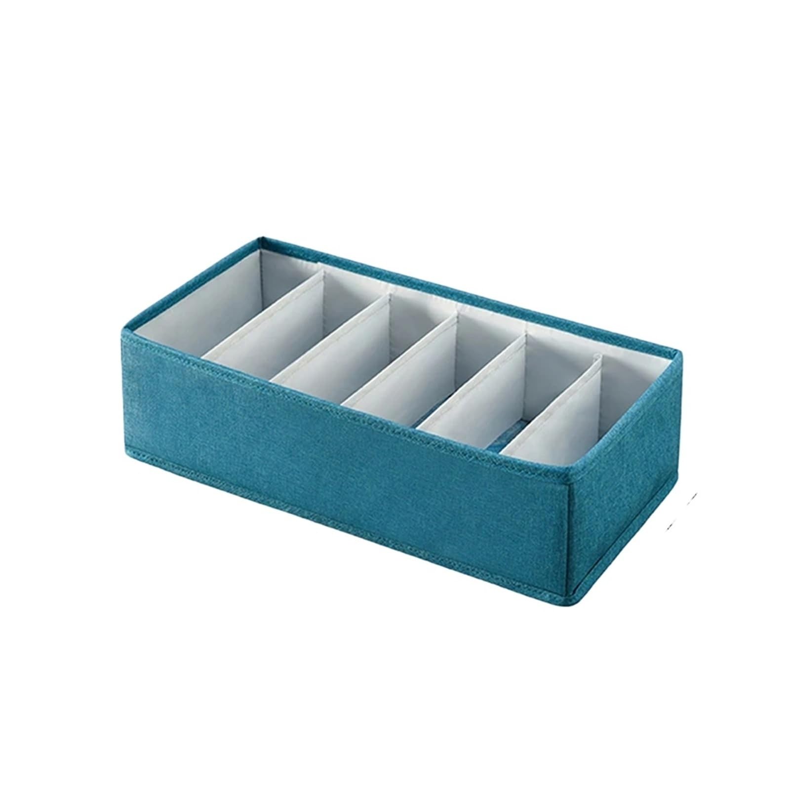 BAYNOPURIN Sock Storage Box Fabric Underwear Bra Storage Box Sorting Panty Socks Compartment Drawer Organizer Home(6 grids blue)