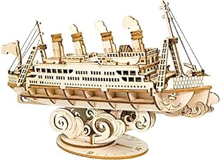 ROBOTIME 3D Wooden Puzzle for Kids and Adults Boat Building Kits Craft Brain Teaser DIY Kits for Children 8 Years Old and Up (Cruise Ship)