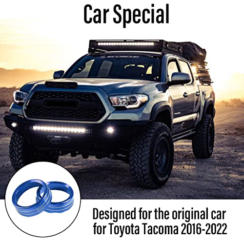4Pcs Air Conditioner Headlight Switch Knob Trim, Aluminum Alloy Control Button Decoration Cover, Auto Interior Cd Switch Decor, Car Accessories Universal For Tacoma And More (Blue) #TOP4
