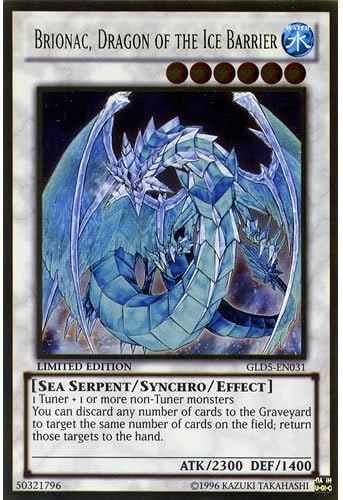Yu-Gi-Oh - Brionac Dragon of the Ice Barrier Gold Rare Card - Gold Series 5 Mine encantada GLD5-EN031