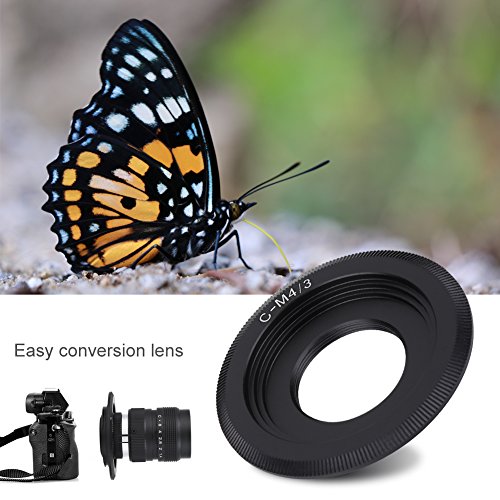 Camera Lens, C Mount Lens 25mm f 1 4 Lens Metal C M4 3 Adapter Macro Ring for EPL5 EPM3 EPL7 OM D