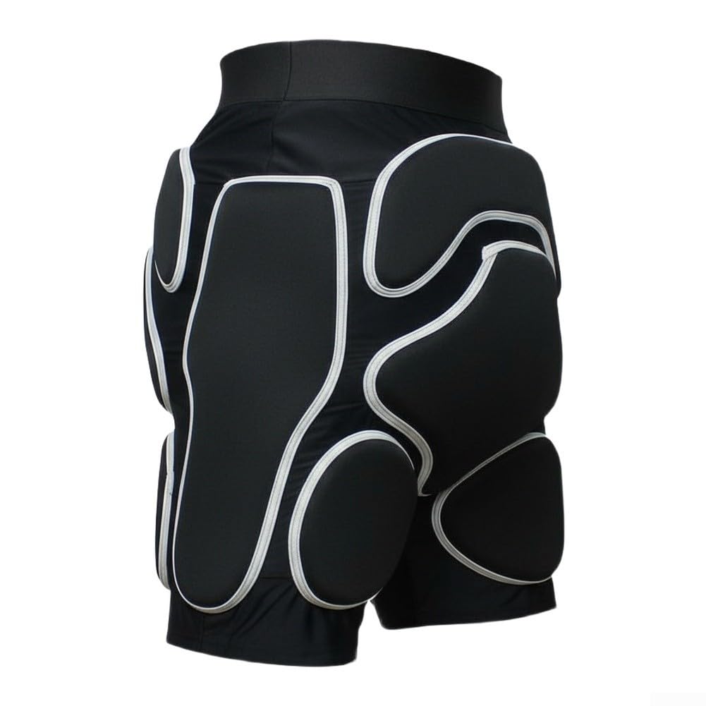 Pantaloncini protettivi per sci con ginocchiere e gomitiere, pantaloni imbottiti per snowboard e pattinaggio, in EVA, per adulti, colore nero