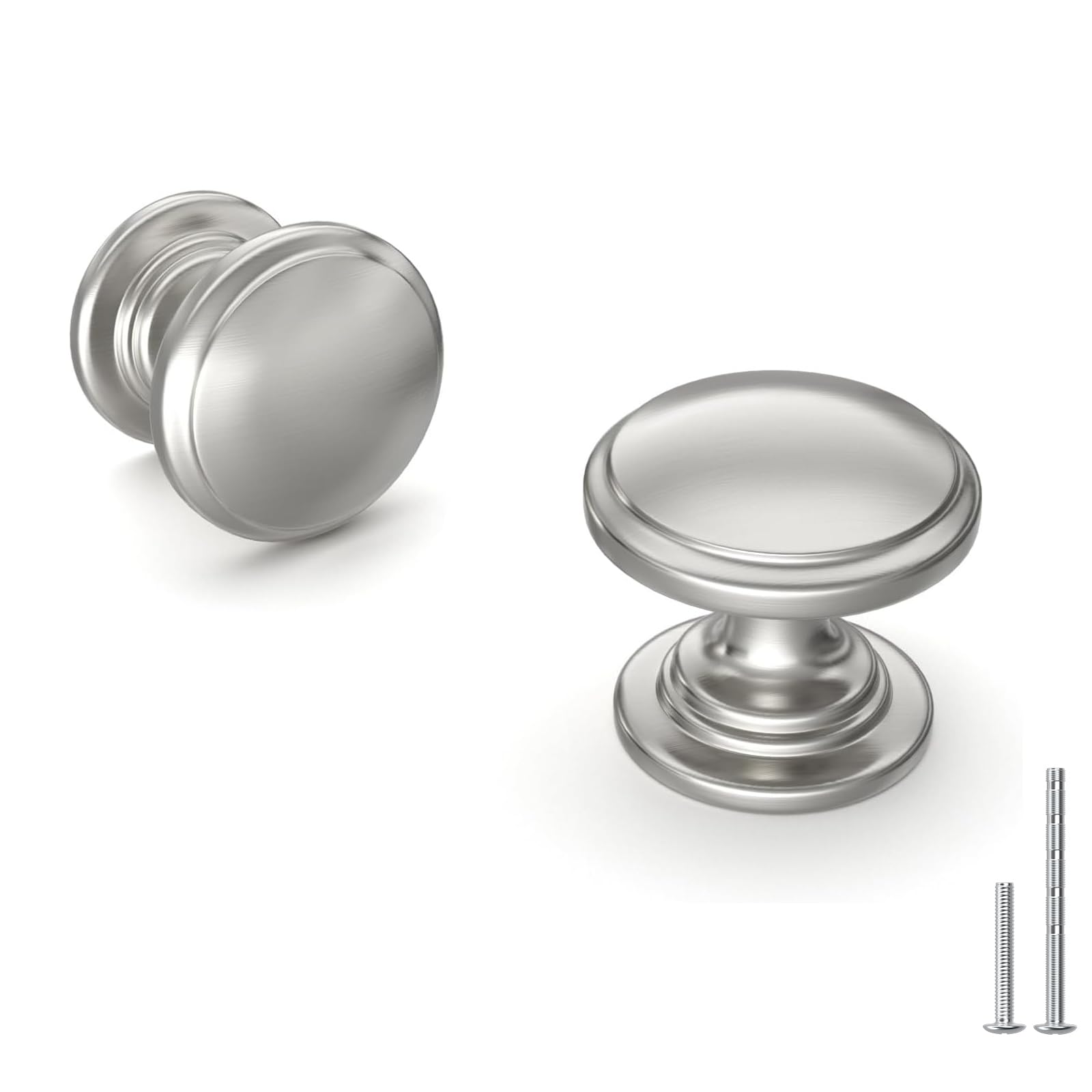 homdiy 25 Pack Brushed Nickel Cabinet Knobs Sliver Round Drawer Knob for Kitchen Cabinets Dresser Drawers Pulls Zinc Hardware Handle