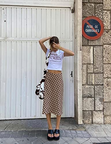 Bolso bandolera de piel sintética con estampado de vaca miniatura 5